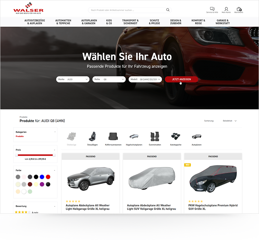 Relaunch Automotive mit Walser Shopware